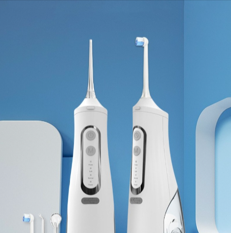 Cordless water flosser product image on white background