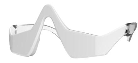 Under-eye red light massager, white, on a plain background