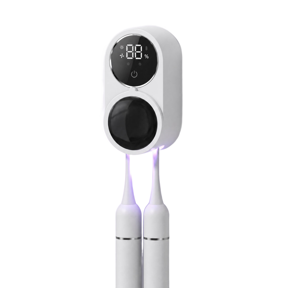 UV Toothbrush Sanitizer, Wall-Mounted Holder with UV-C Cycle
